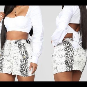 Snake print skirt